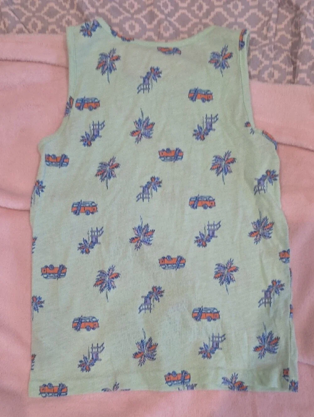 Carter's Mint Green Palm Tree & Van Print Tank Top